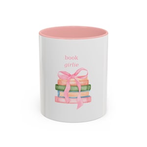 Girly Book Lover Coffee Mug, Cute Mug for Readers, Gifts for Bookworms, Bookish Decor, Literary Gifts