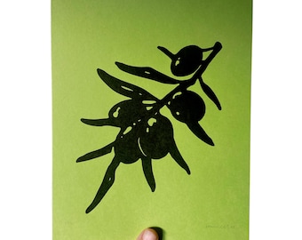 Olive Branch Letterpress Art Print