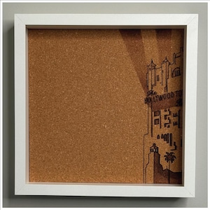 Hollywood Tower Hotel Pin Board, Disney Inspired Pin Trading Display Board, 9.25&quot; by 9.25&quot; Laser Engraved Cork Display Board. Pin Collectors