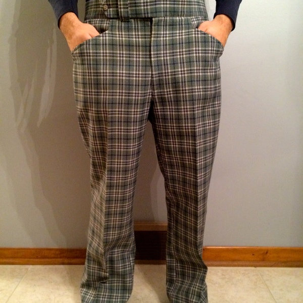RESERVED RESERVED RESERVED 1970s Mens Retro Hipster Plaid Golf Pants