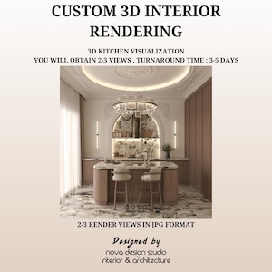 Custom 3D Kitchen Design & Moodboard | Photorealistic Interior Render | Modern, Luxury , Functional Kitchen Visualization