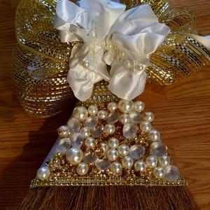 Diamond and Pearls Wedding Broom image 1