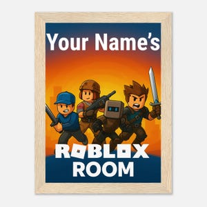 Personalized Roblox Room Framed Poster: Gamer Bedroom Decor