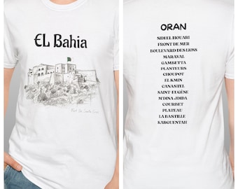 Personalized Oran T-Shirt, Oran El Bahia Tee, Custom Fort Santa Cruz Shirt, Algerian Pride Graphic, DZ Diaspora Heritage Gift