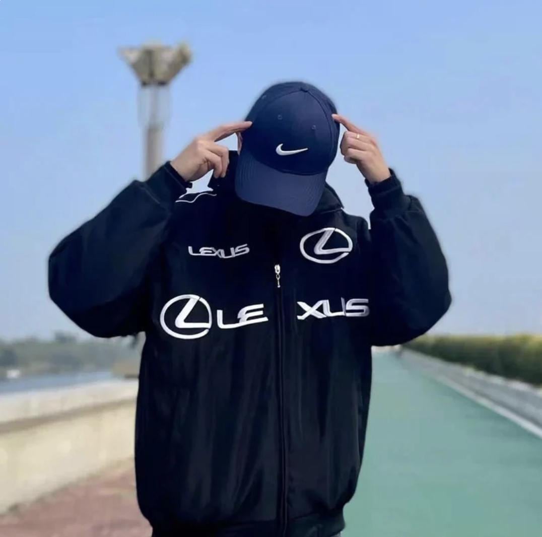 Lexus ブラック ジャケット Unisex Lexus Racing Jacket - Black Y2K Embroidered F1 Style - Etsy