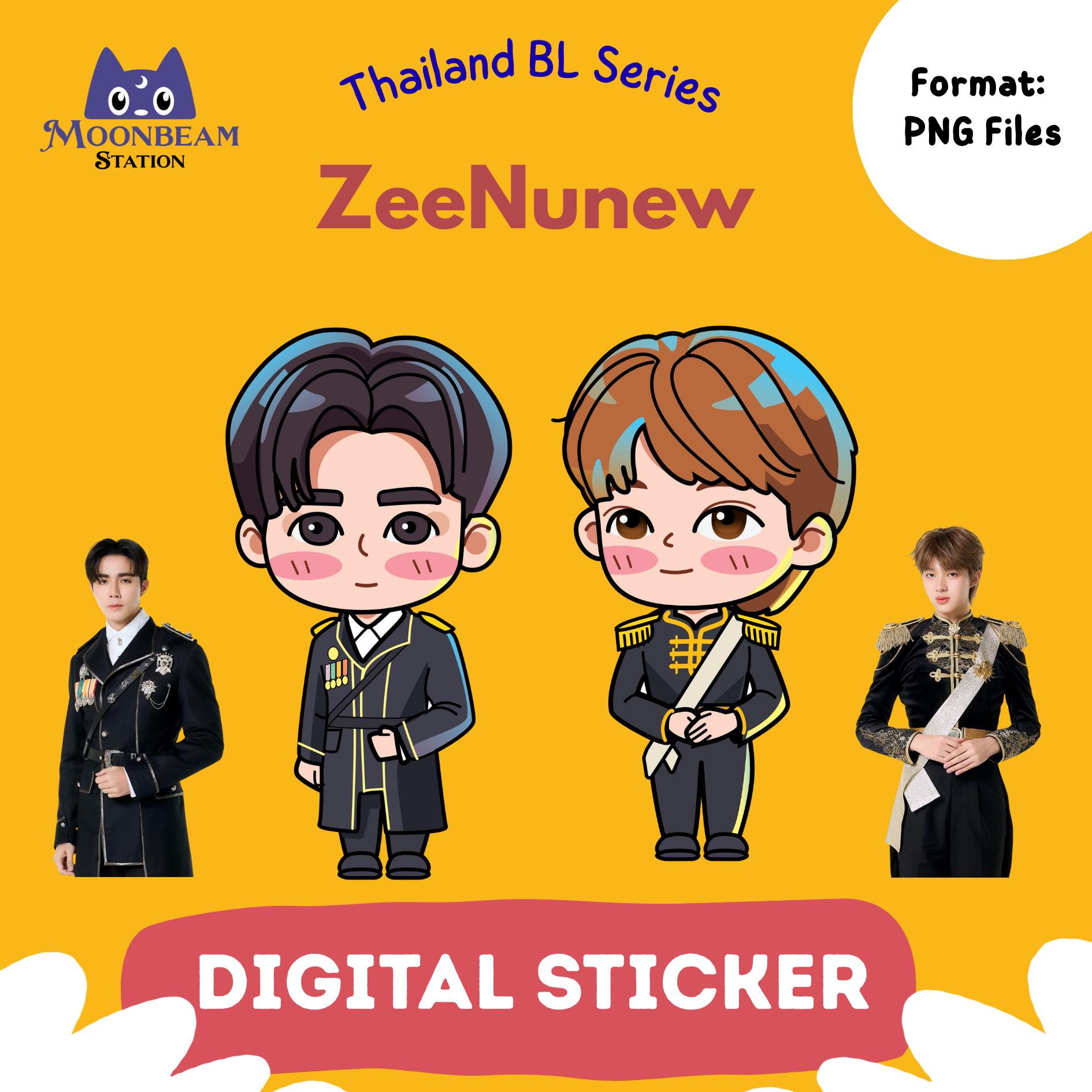 Zeenunew My Next Prince Digital Stickers | Thai BL Series Fanart