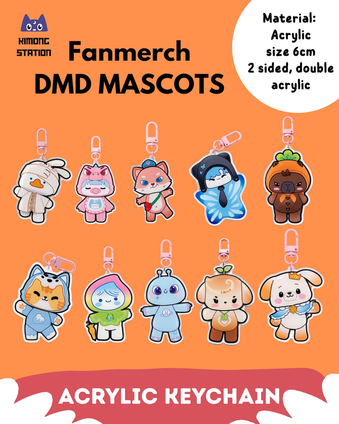 アイドル Teetee DMD DOMUNDI CHARITY keychain Fanart Domundi DMD Mascot Acrylic Keychain - Etsy