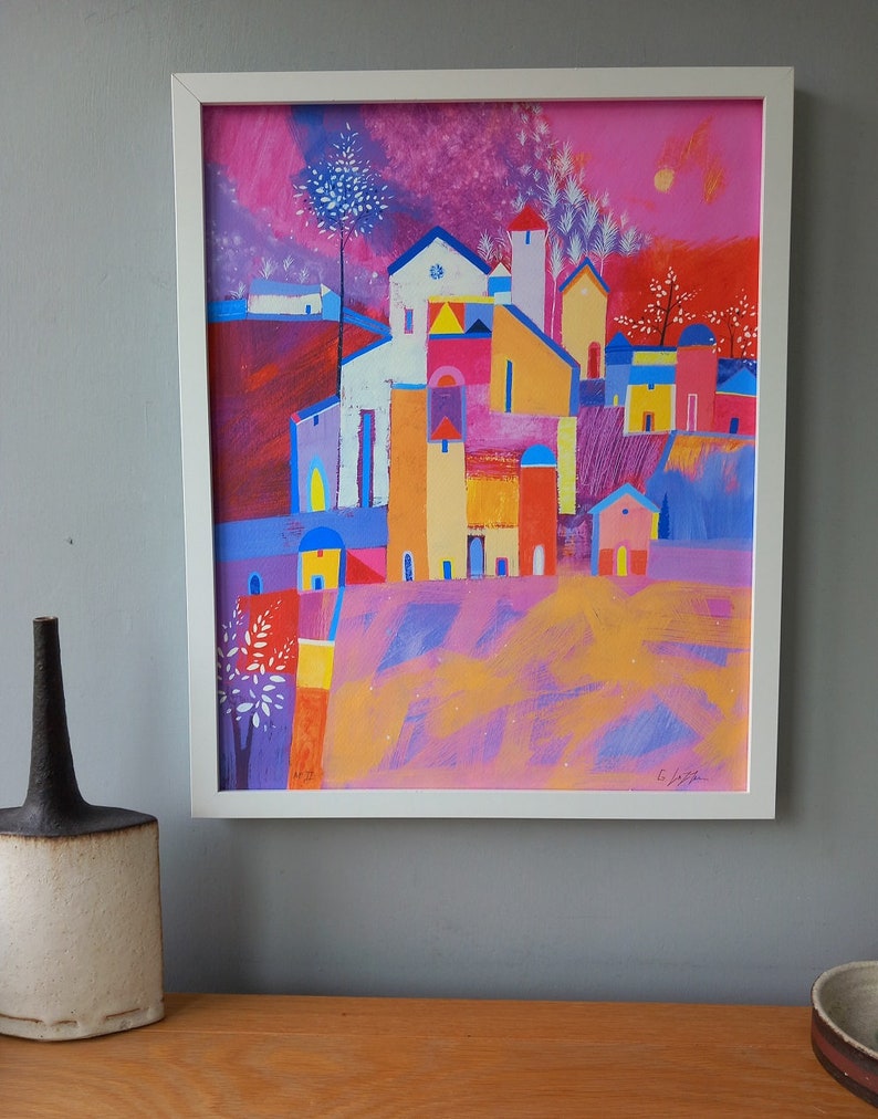 Mountain Village Tuscany Fine Art Giclee Artist Proof Limited Edition Print from an original painting by Giuliana Lazzerini image 5