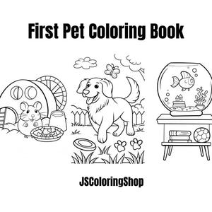 10 Pet Coloring Book Pages|Coloring for Kids|Animal Coloring Book|Coloring Printable|Digital Download|Cute Animal Coloring