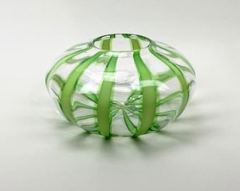 Michael Egan Blown Glass Vase 9 1/2" Vibrant Piece Vermont