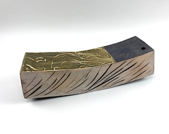 Jarrón ikebana escultural de Aaron Ashcroft, 40 cm de largo, artista de Utah