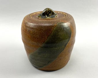 Jarra de agua cubierta Mizusashi bellamente esmaltada Japón siglo XX