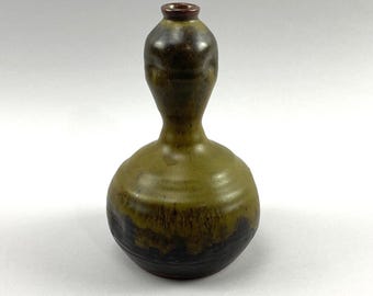 Jarrón japonés de doble calabaza sutilmente esmaltado, Japón, siglo XX