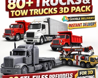 トラック＆レッカー車3Dパック – プレミアムSTLファイル80点以上＋アップデート