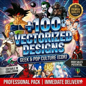 Vectorpakket voor T-shirts – Professionele CDR + 100 bestanden (Corel Draw)