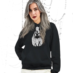 Gothic Spider Woman Hoodie – Noctis Arachna Dark Fantasy Pullover, Witchy Occult Unisex Sweatshirt