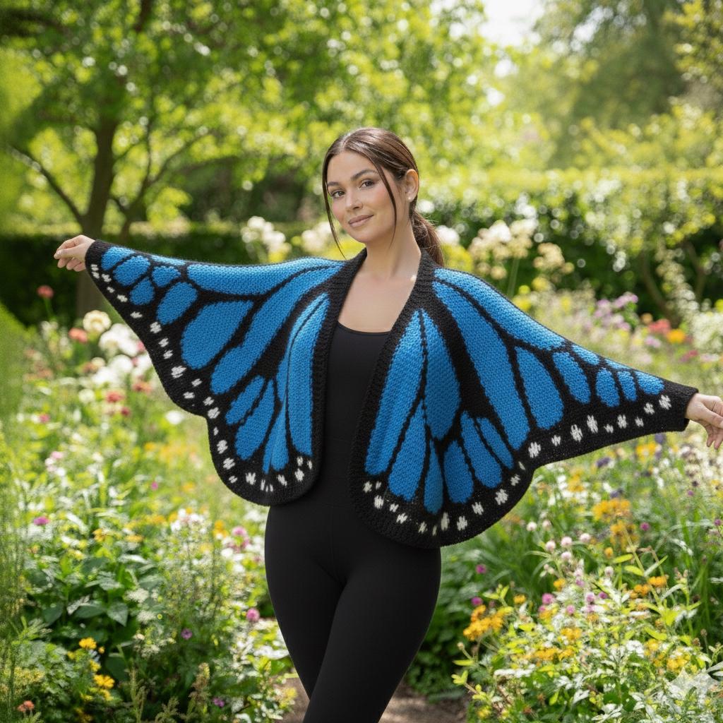 Monarch Butterfly Crochet Pattern PDF Oversized Winged Sweater