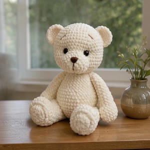 Wzór na szydełkowego misia w formacie PDF. Pluszowa zabawka Amigurumi. Samouczek do pobrania w wersji cyfrowej. Prezent do pokoju dziecięcego.