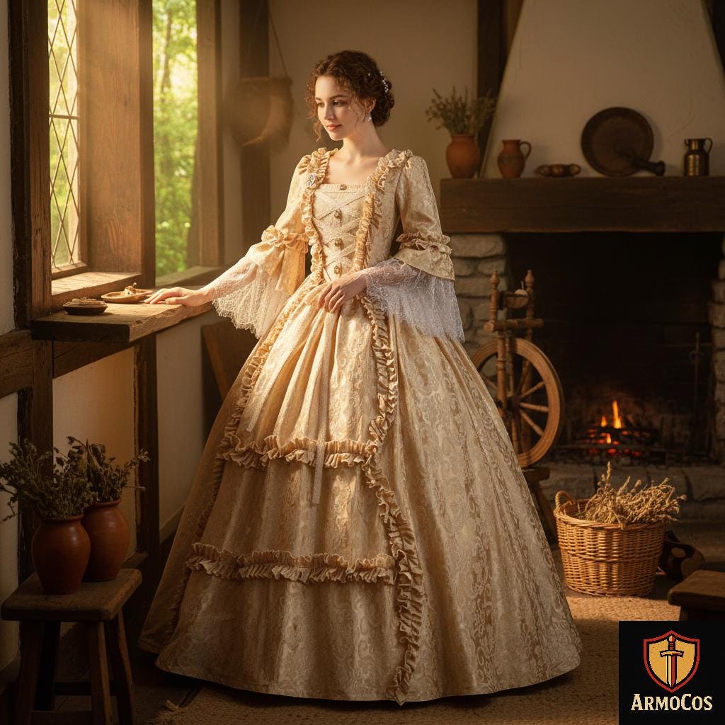 Robe Longue Empire Vintage - Style Bal Victorien Jane Austen - Taille M - Blanc - Coton - Neuf Avec étiquettes