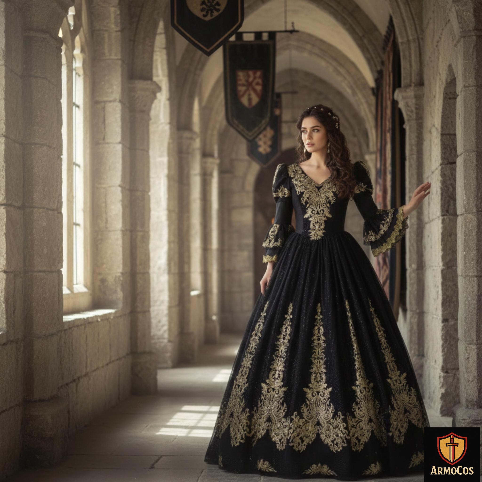 Robe Noire Vintage à Fleurs Mauves - Col Ras De Cou - Taille 38/40 - Soirée/clubbing - Neuve Avec étiquettes