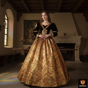 black and gold halloween dress New Black and Gold Dark Magic Queen Halloween Costume Fancy Dress Party ladcos40