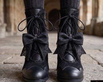 Gothic Medieval Boots Cowhide Witchy Victorian Shoes Cosplay Gift