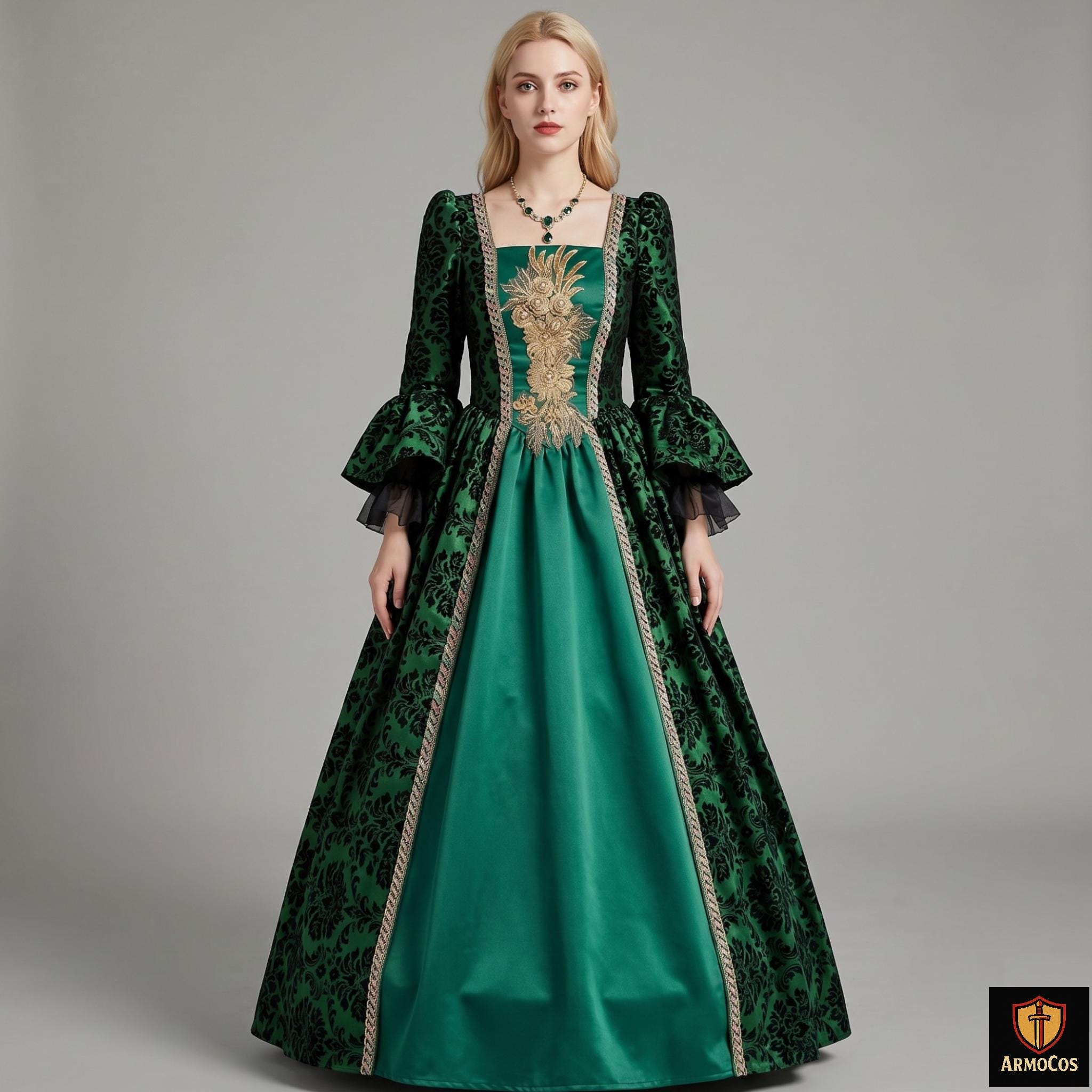 emerald green renaissance dress Ivy Green Corset Dress