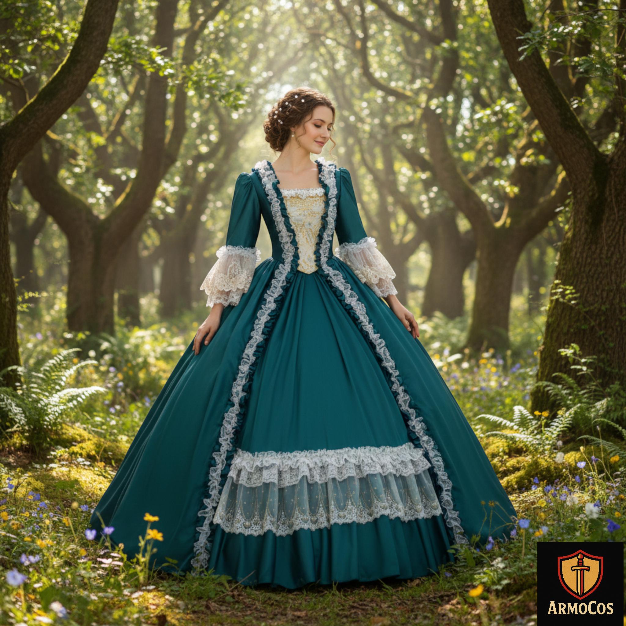 emerald green renaissance dress Emerald Velvet Renaissance Dress