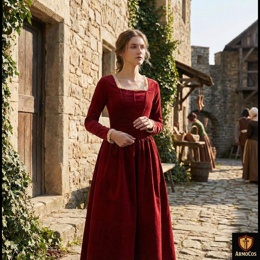 crimson dress Bespoke Dress