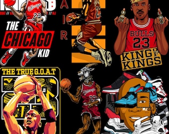 100 The Michael Jordan Pack, png, 300 ppp, DTF, vecteur, NBA, tshirt, impressions numériques