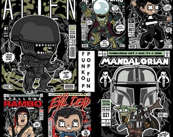 200+ Funko Pop Design Bundle, PNG, DTF, Vector, Digital Prints, T-shirt Design
