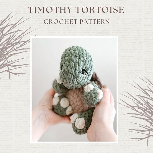 Timothy Tortoise Crochet Pattern | Small Turtle | Low Sew Amigurumi Pattern | Woodland Crochet Pattern