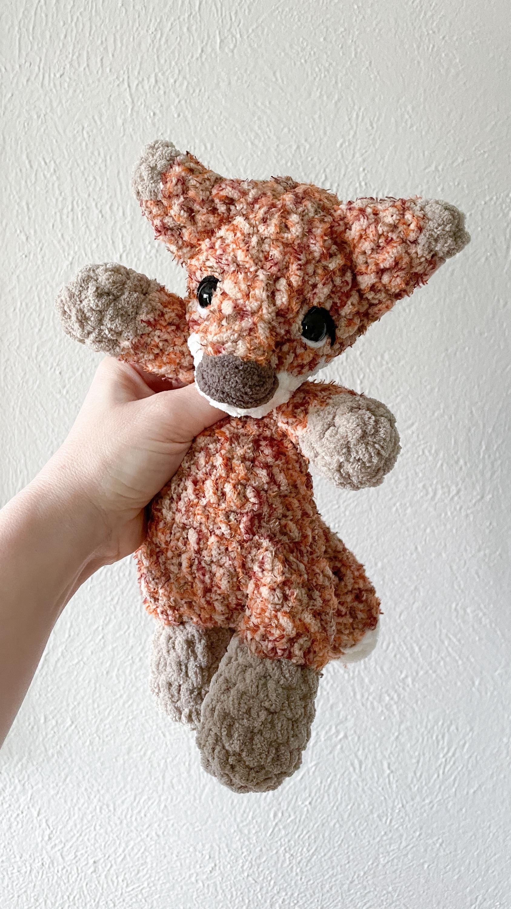 Red Stuffie Small Crochet Fox Plushie | Handmade Red Woodland Animal Stuffie - Etsy