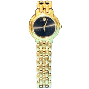 Movado Museum Gold-Tone Women’s Watch  Black Dial  Swiss Quartz