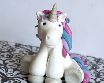 Handmade Clay Unicorn Cake Topper