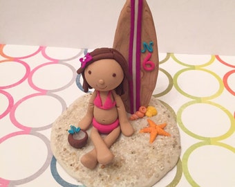 Custom Made - Clay Surfer Cake Topper