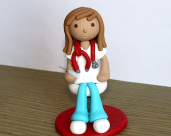 Custom Handmade - Clay Nurse or Doctor Cake Topper