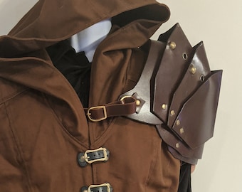 Unisex Leather Pauldron: Road Warrior Shoulder Armor, LARP Cosplay