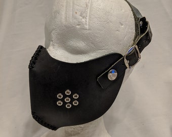 Simple Leather Face Mask adjustable larp sca diesel punk cosplay anime