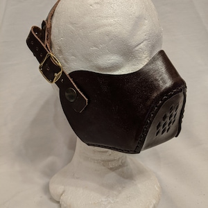 Shaped Leather Mask adjustable larp punk cosplay