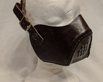 Shaped Leather Mask adjustable larp punk cosplay
