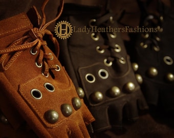 Studded Leather Gloves