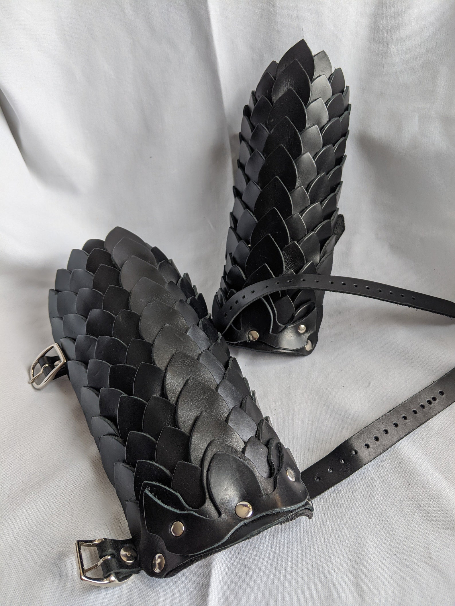 Dragon Scale Bracers Fantasy Leather Armor Cosplay Larp Sca Garb ...