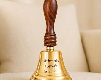 Custom Engraved Brass Call Bell, Personalized Brass Bell, Solid Brass School Bell, Cancer Bell, Teacher Call Bell, Great Gift, Keepsake Gift