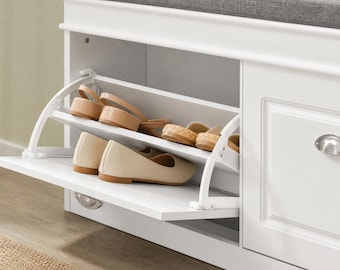 Schuhbank mit Kissen - Schuhablage mit 2 Schubladen