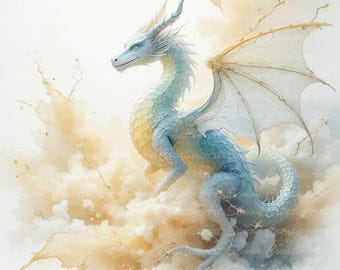 Golden Dragon Clipart: Fantasy PNG Illustrations (15 Pack)