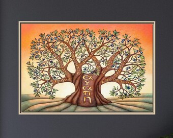 Wandbild „Früchte des Geistes“, Galater 5,22–23, gerahmte Leinwand, Zeichnung eines Olivenbaums, biblisches Geschenk für Seminaristen, Kunstdruck zur Kirchendekoration