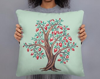 Cuscino personalizzato con melograno e benedizione di Aaronne, regalo cristiano ebraico personalizzato con scrittura