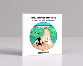 Kids Book Pete Sandy and the Rock Hardcover Christian Bible Parable Story for Children