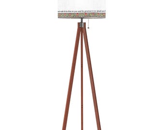 Aaronic Blessing Tripod Floor Lamp – Floral Scripture Watercolor Christian Jewish Home Decor Gift
